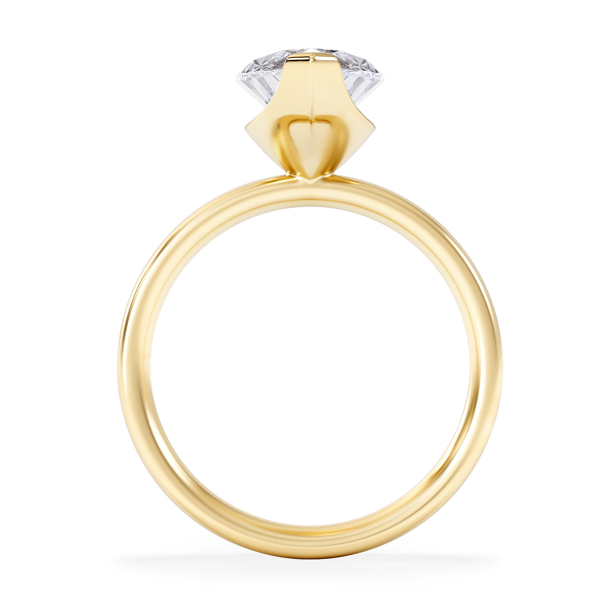 Origin 3.00ct Marquise Cut Lab Diamond Solitaire Engagement Ring in 18K Yellow Gold