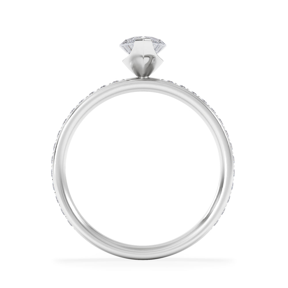 Origin 1.25ct Marquise Cut Lab Diamond Solitaire Engagement Ring with Side Stones in Platinum