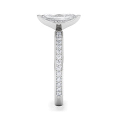 Origin 1.25ct Marquise Cut Lab Diamond Solitaire Engagement Ring with Side Stones in Platinum