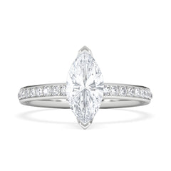 Origin 1.25ct Marquise Cut Lab Diamond Solitaire Engagement Ring with Side Stones in Platinum