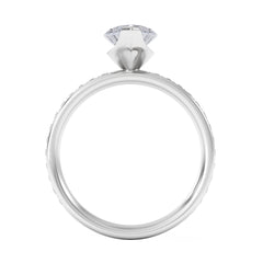 Origin 2.25ct Marquise Cut Lab Diamond Solitaire Engagement Ring with Side Stones in 18K White Gold