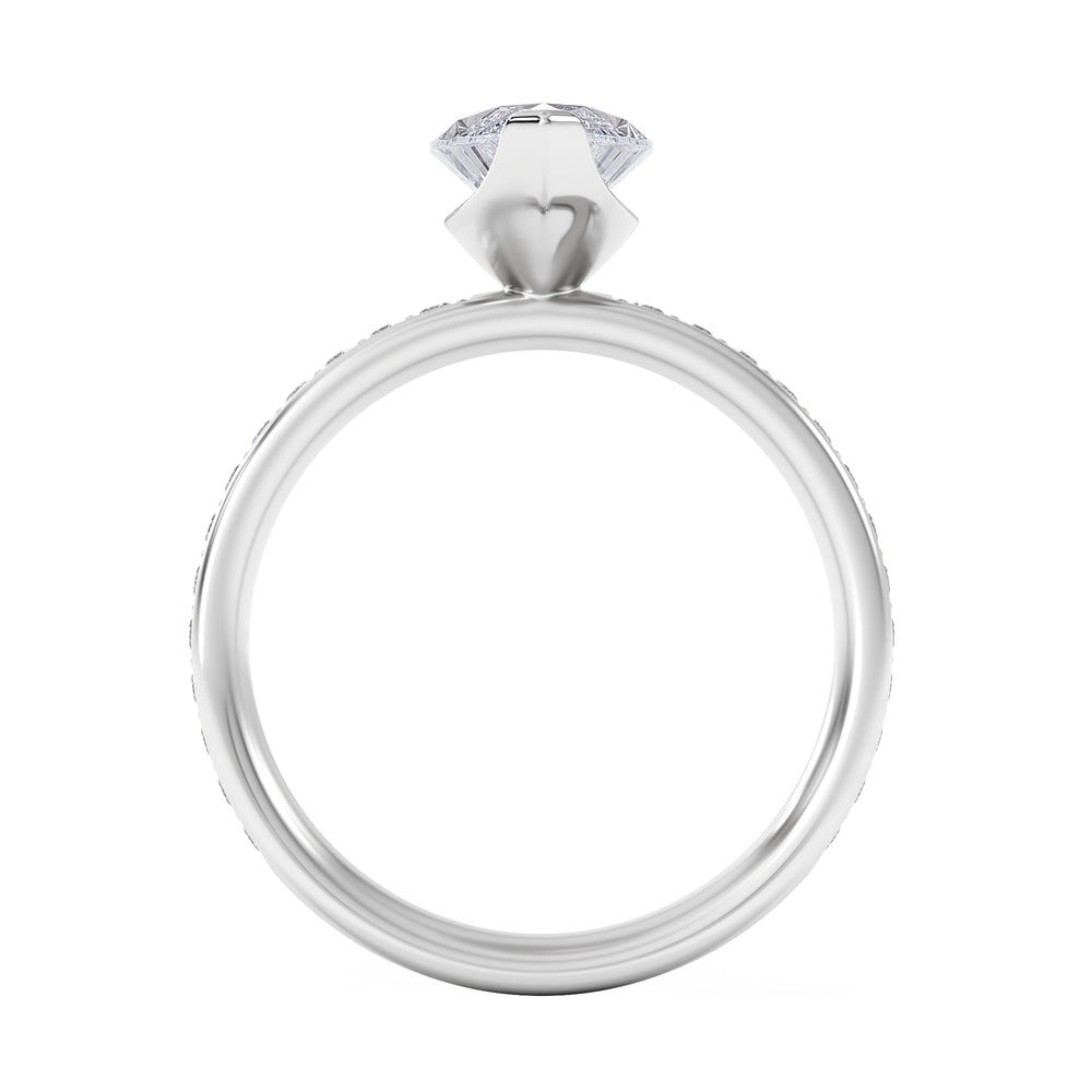 Origin 2.25ct Marquise Cut Lab Diamond Solitaire Engagement Ring with Side Stones in Platinum
