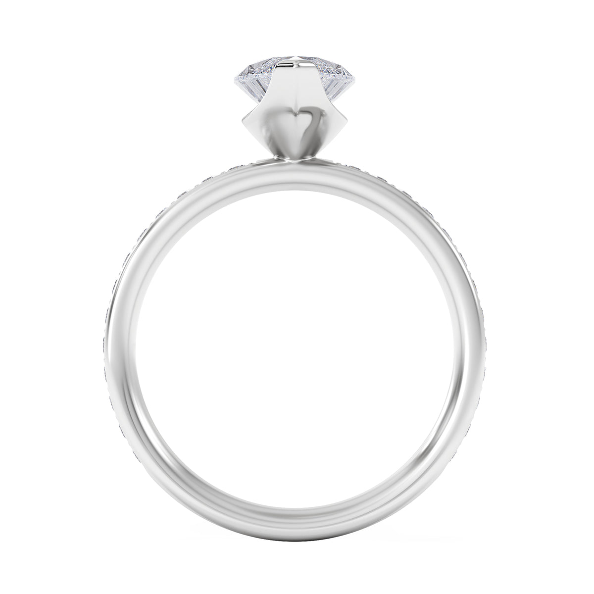 Origin 2.25ct Marquise Cut Lab Diamond Solitaire Engagement Ring with Side Stones in Platinum