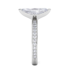 Origin 2.25ct Marquise Cut Lab Diamond Solitaire Engagement Ring with Side Stones in Platinum