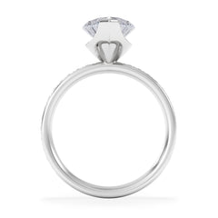 Origin 3.30ct Marquise Cut Lab Diamond Solitaire Engagement Ring with Side Stones in Platinum