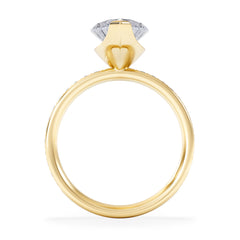 Origin 3.30ct Marquise Cut Lab Diamond Solitaire Engagement Ring with Side Stones in 18K Yellow Gold