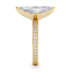 Origin 3.30ct Marquise Cut Lab Diamond Solitaire Engagement Ring with Side Stones in 18K Yellow Gold
