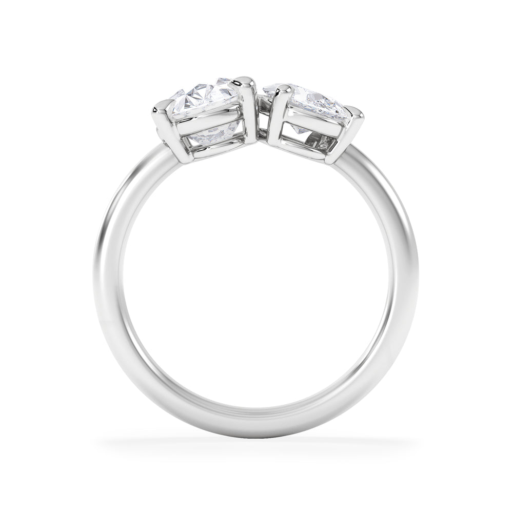 Toi Et Moi 3.00ct Oval and Pear Cut Lab Diamond Engagement Ring in Platinum