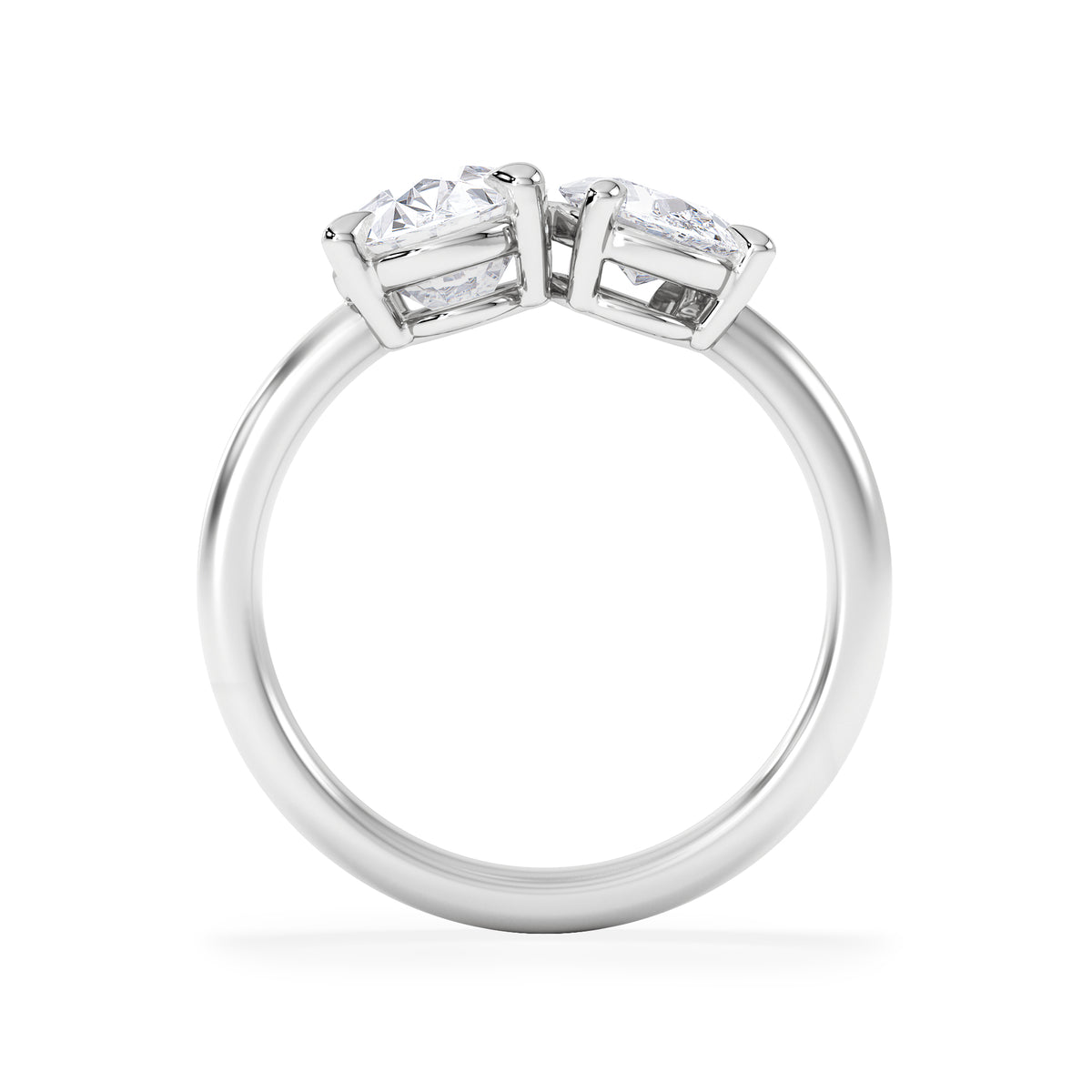 Toi Et Moi 3.00ct Oval and Pear Cut Lab Diamond Engagement Ring in Platinum