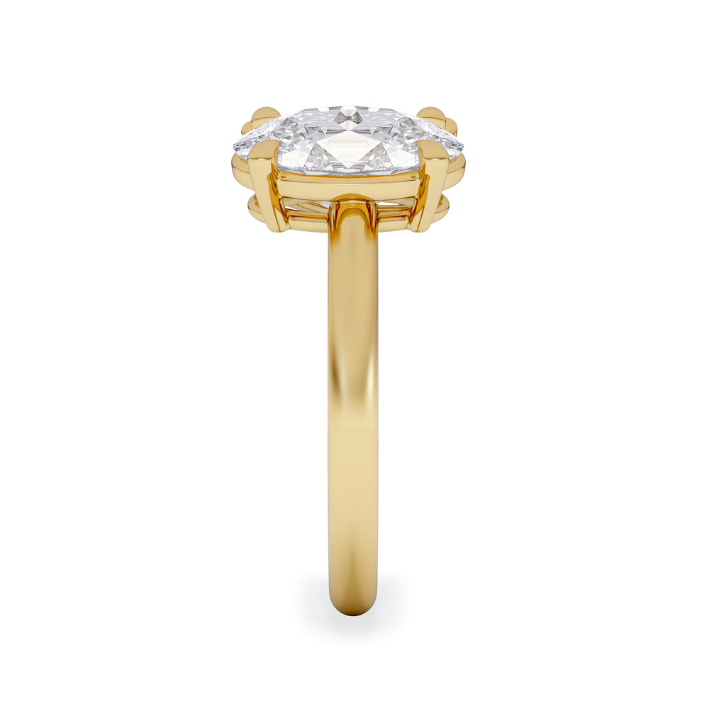 Toi Et Moi 3.00ct Oval and Pear Cut Lab Diamond Engagement Ring in 18K Yellow Gold