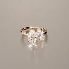 Toi Et Moi 3.00ct Pear and Marquise Cut Lab Diamond Engagement Ring in 18K Yellow Gold