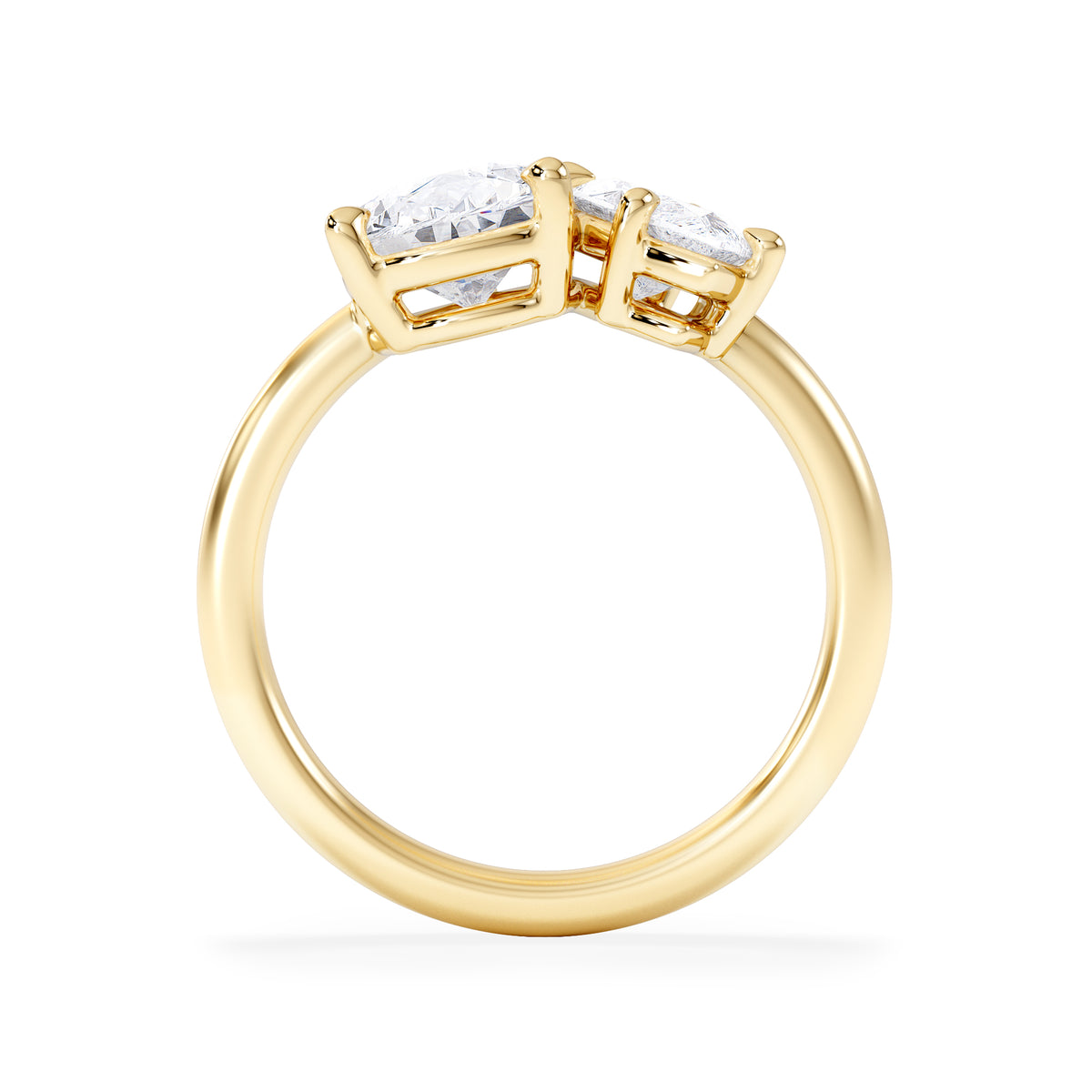 Toi Et Moi 3.00ct Pear and Marquise Cut Lab Diamond Engagement Ring in 18K Yellow Gold