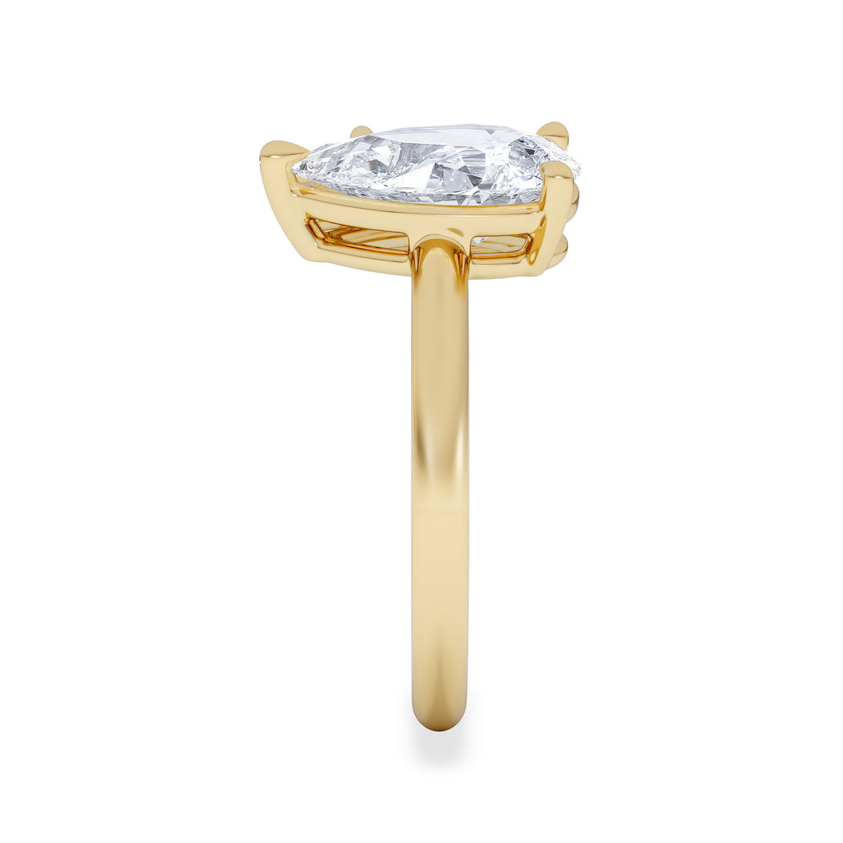 Toi Et Moi 3.00ct Pear and Marquise Cut Lab Diamond Engagement Ring in 18K Yellow Gold