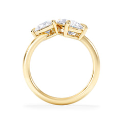 Toi Et Moi 3.00ct Pear Cut Lab Diamond Engagement Ring in 18K Yellow Gold