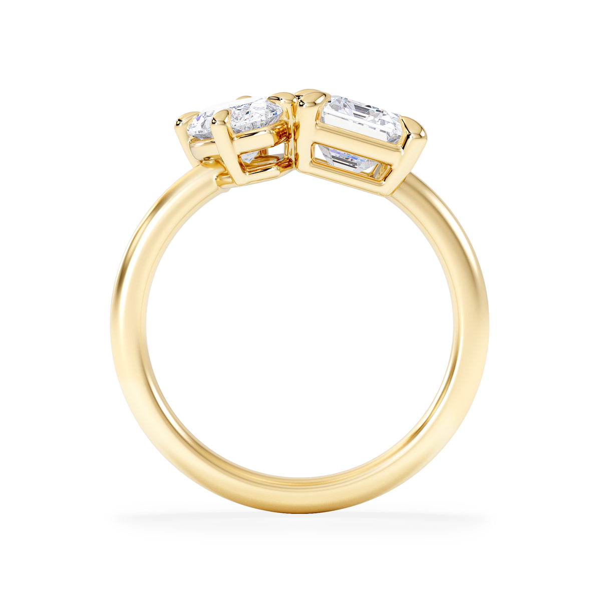 Toi Et Moi 3.00ct Marquise and Emerald Cut Lab Diamond Engagement Ring in 18K Yellow Gold