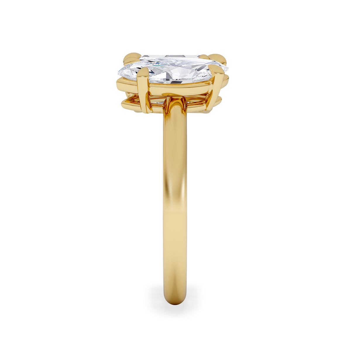 Toi Et Moi 3.00ct Marquise and Emerald Cut Lab Diamond Engagement Ring in 18K Yellow Gold