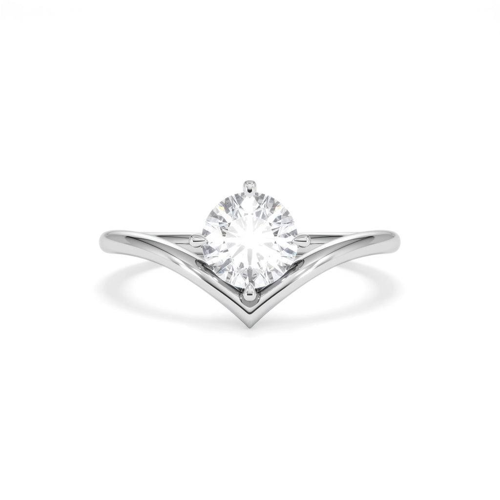 Vela 1.00ct Round Cut Lab Diamond Solitaire Engagement Ring in Platinum