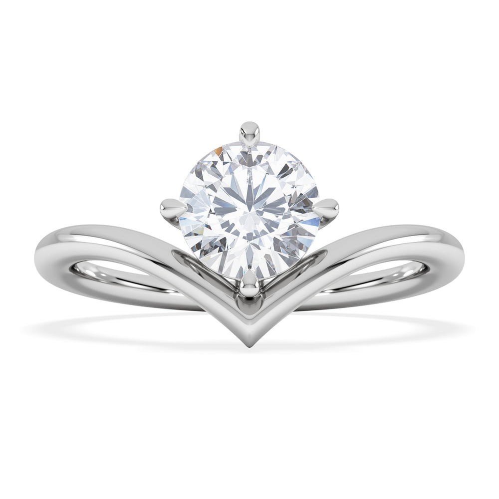 Vela 1.00ct Round Cut Lab Diamond Solitaire Engagement Ring in Platinum