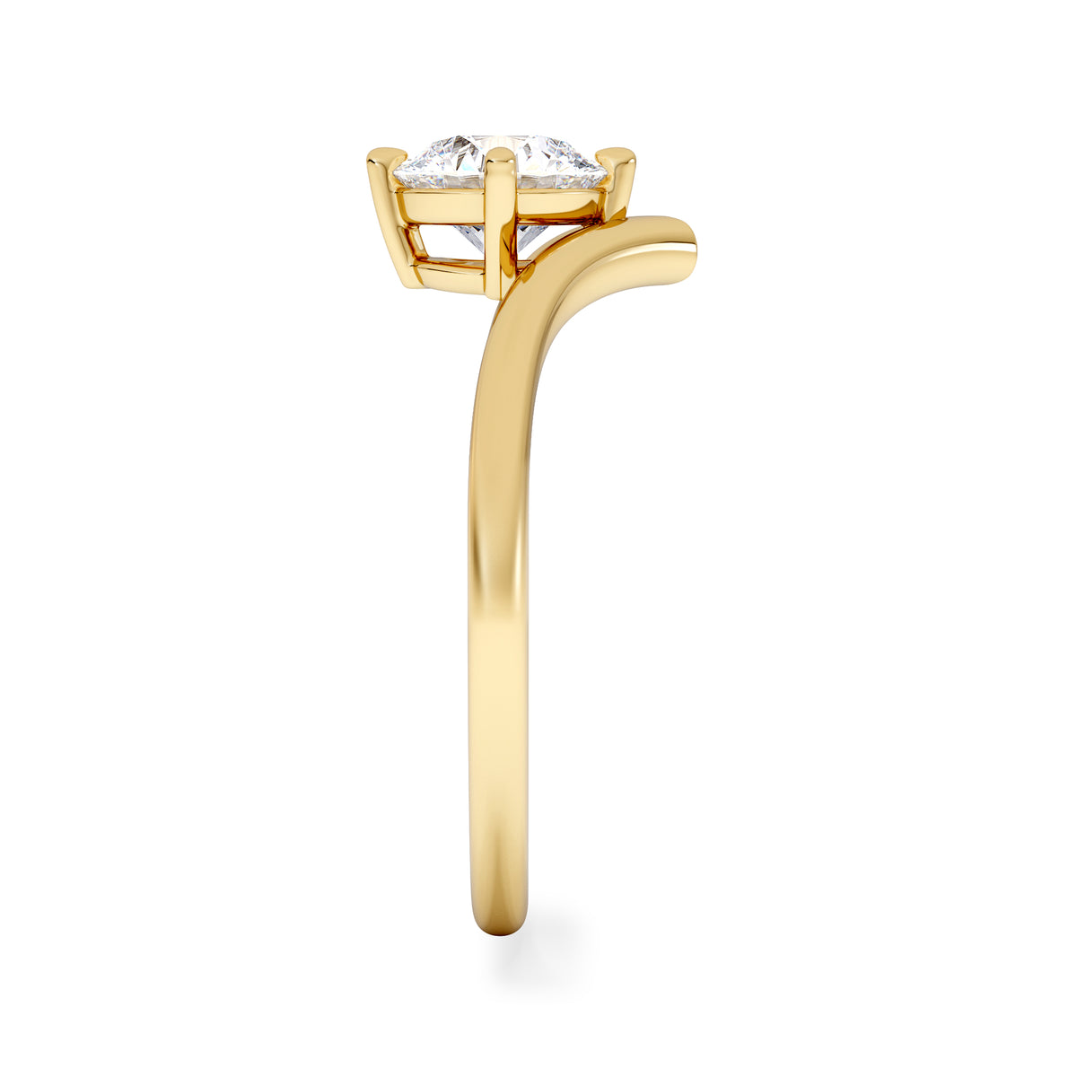 Vela 1.00ct Round Cut Lab Diamond Solitaire Engagement Ring in 18K Yellow Gold