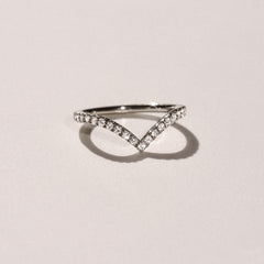 Vela 0.35ct Round Cut Lab Diamond Wishbone Wedding Ring in Platinum