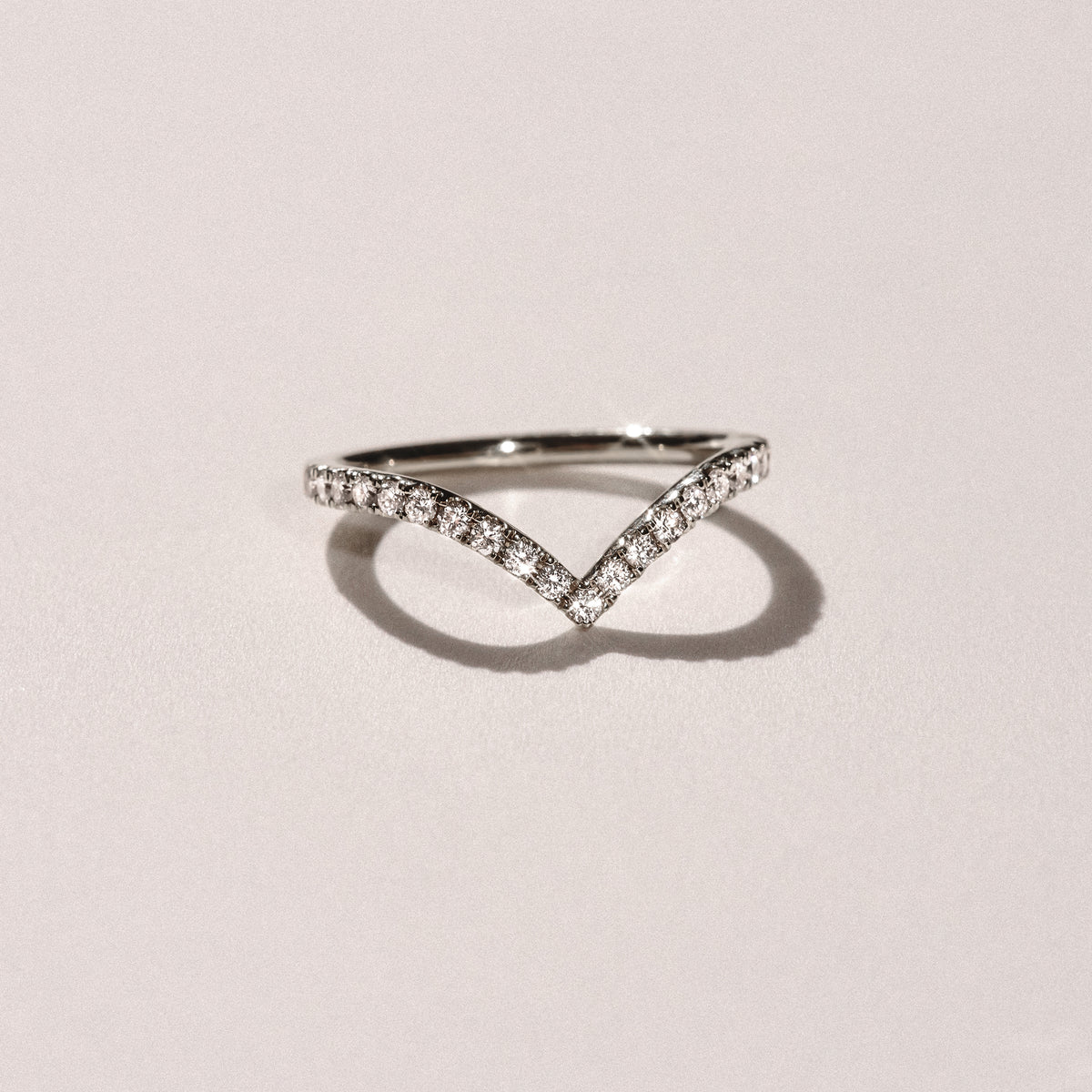 Vela 0.35ct Round Cut Lab Diamond Wishbone Wedding Ring in Platinum