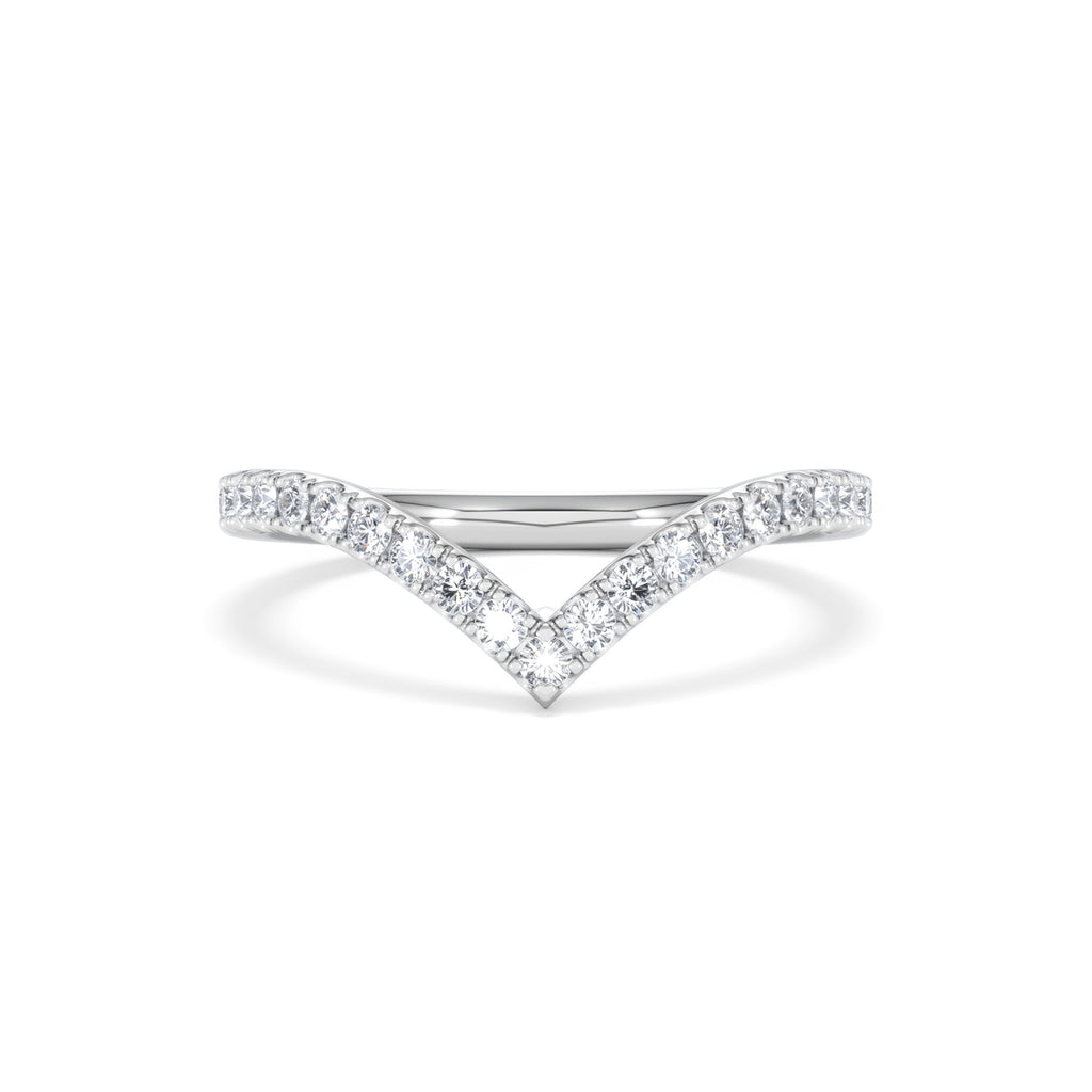 Vela 0.35ct Round Cut Lab Diamond Wishbone Wedding Ring in Platinum