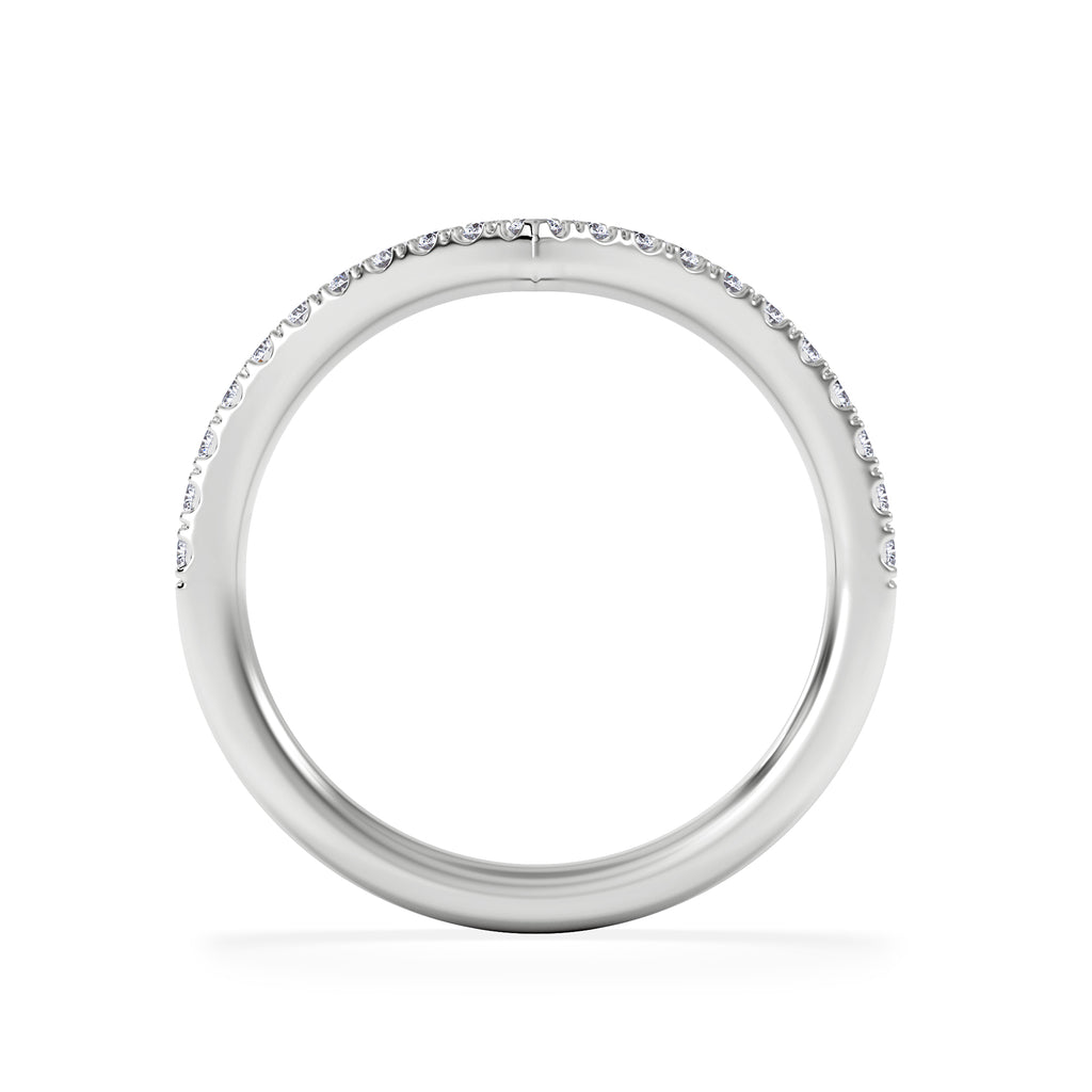 Vela 0.35ct Round Cut Lab Diamond Wishbone Wedding Ring in Platinum