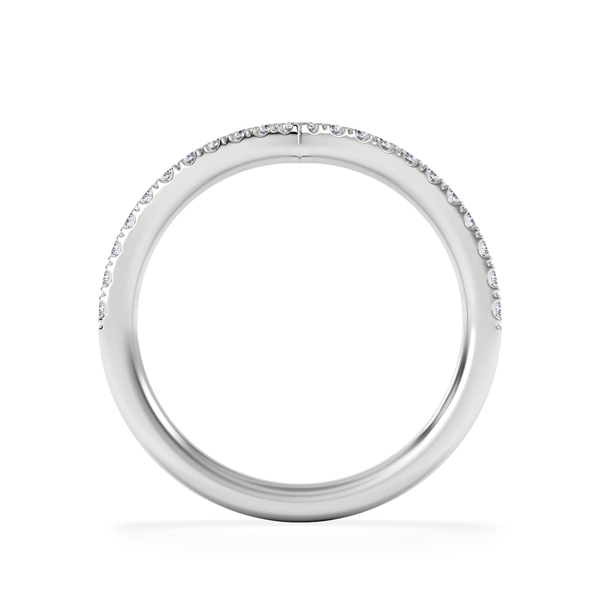 Vela 0.35ct Round Cut Lab Diamond Wishbone Wedding Ring in Platinum
