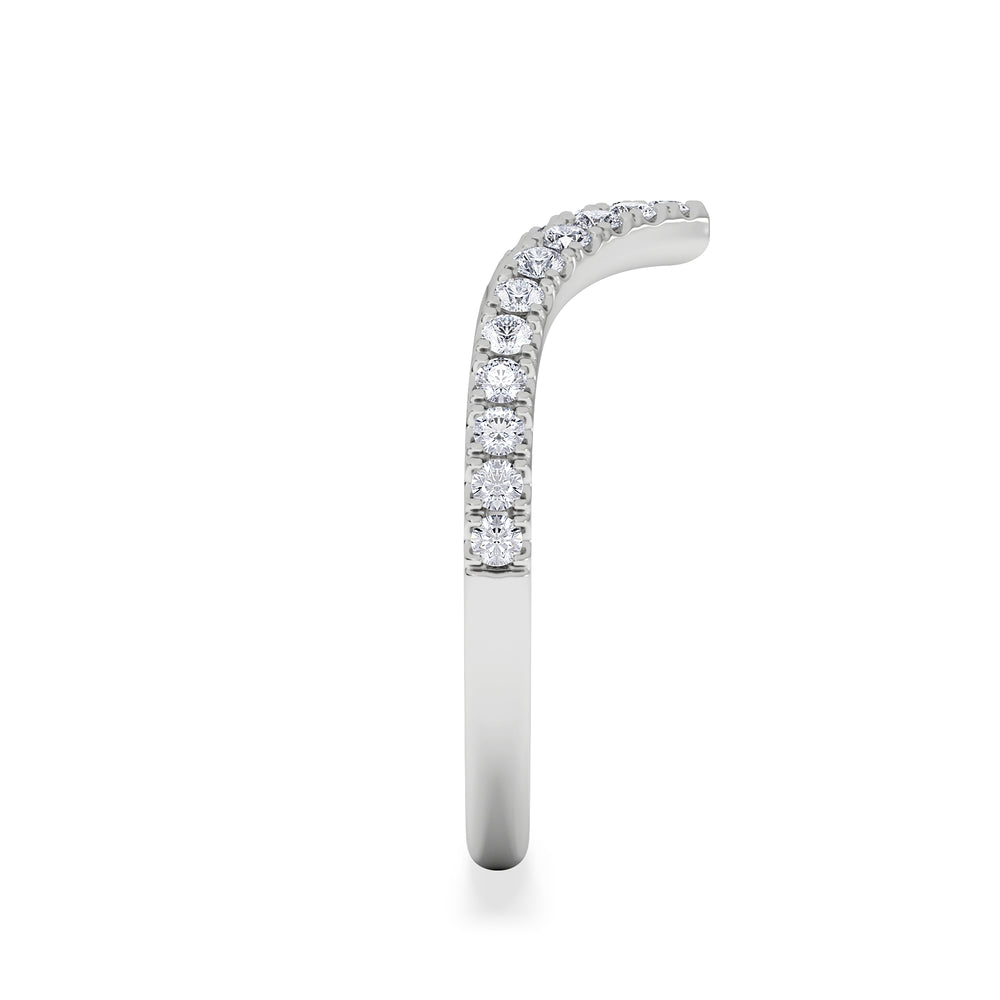 Vela 0.35ct Round Cut Lab Diamond Wishbone Wedding Ring in Platinum