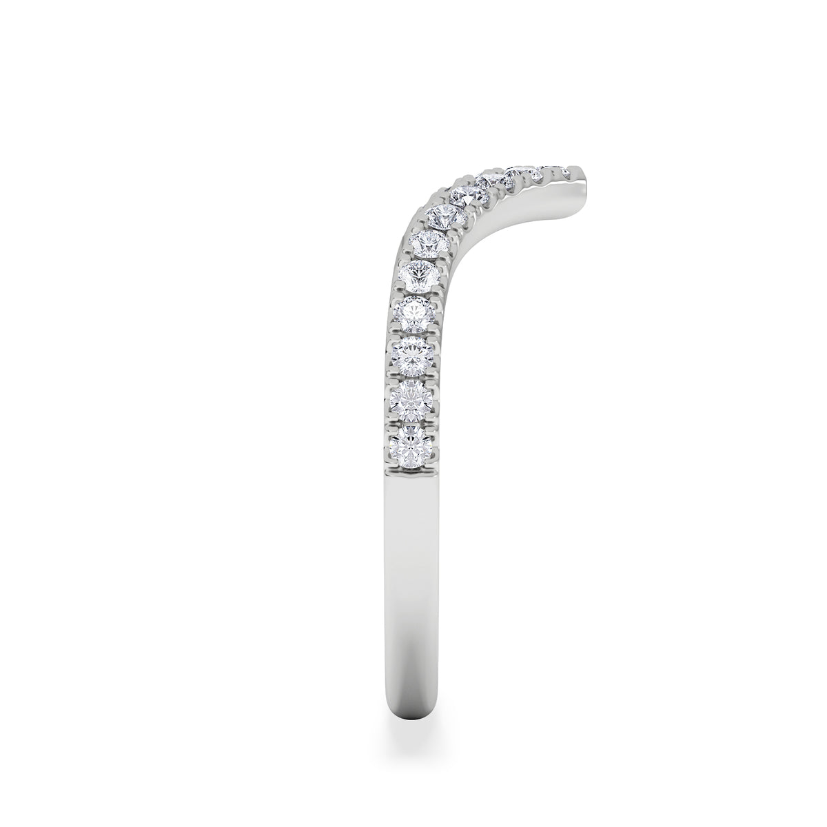 Vela 0.35ct Round Cut Lab Diamond Wishbone Wedding Ring in Platinum