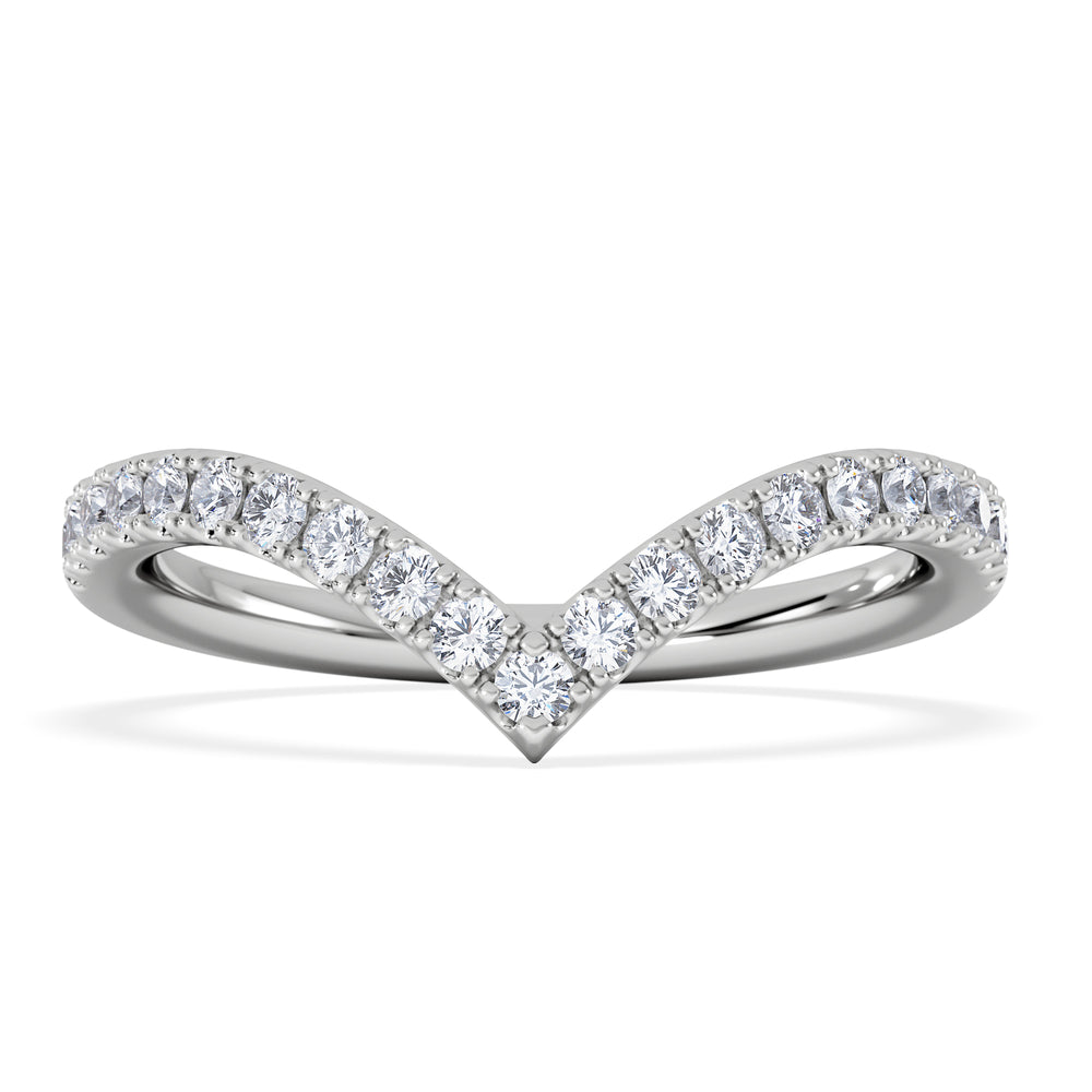 Vela 0.35ct Round Cut Lab Diamond Wishbone Wedding Ring in Platinum