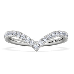Vela 0.35ct Round Cut Lab Diamond Wishbone Wedding Ring in Platinum