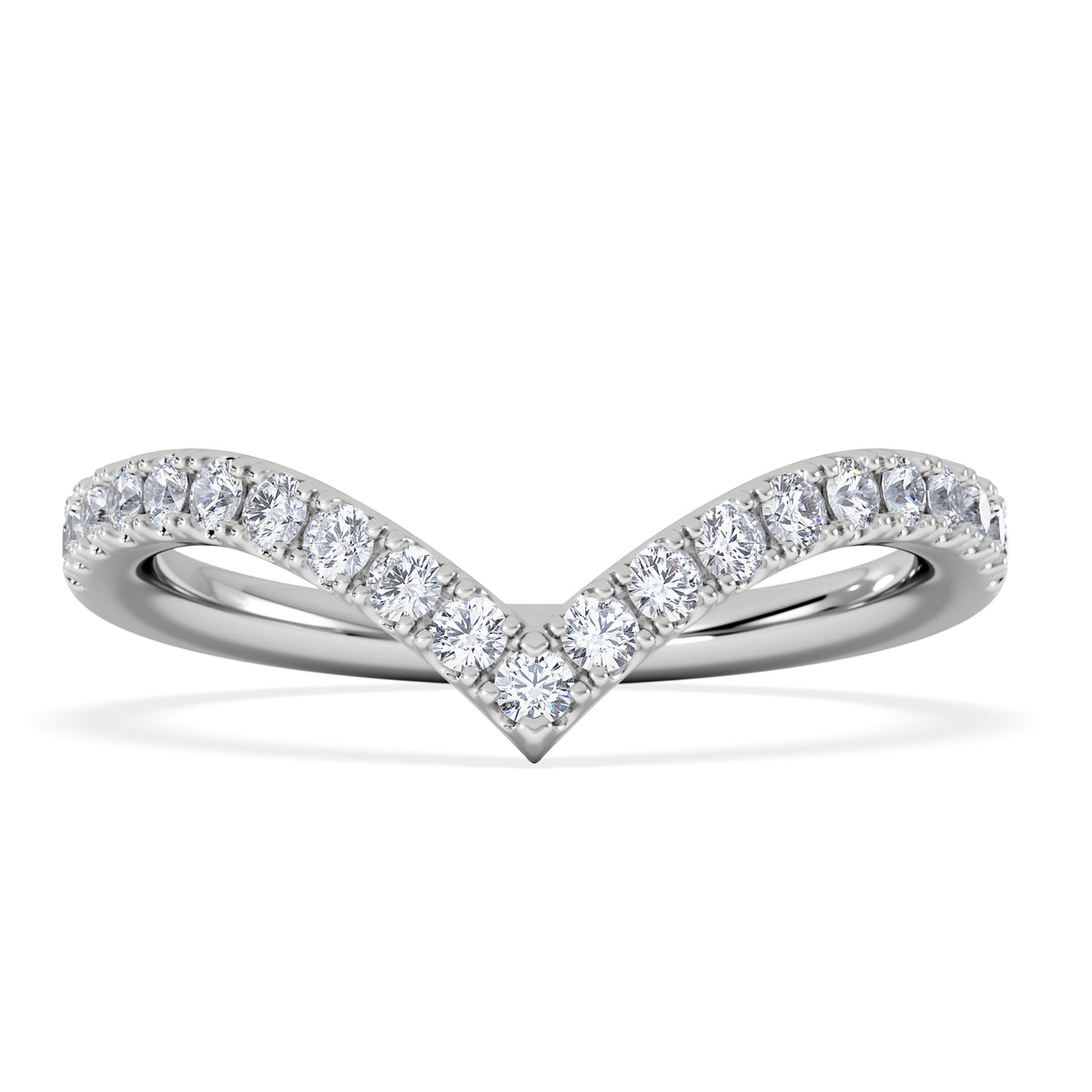 Vela 0.35ct Round Cut Lab Diamond Wishbone Wedding Ring in Platinum