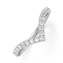 Vela 0.35ct Round Cut Lab Diamond Wishbone Wedding Ring in Platinum