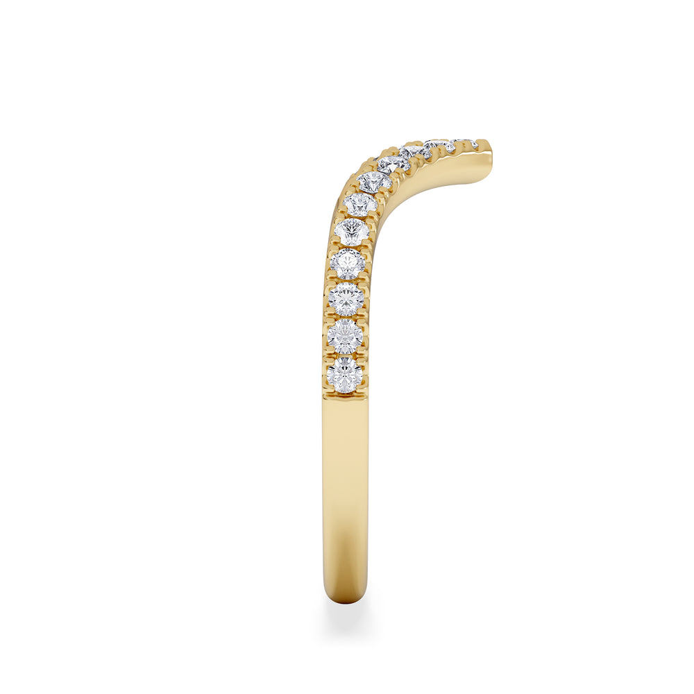 Vela 0.35ct Round Cut Lab Diamond Wishbone Wedding Ring in 18K Yellow Gold