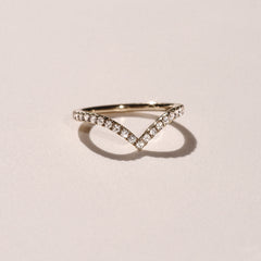 Vela 0.35ct Round Cut Lab Diamond Wishbone Wedding Ring in 18K Yellow Gold