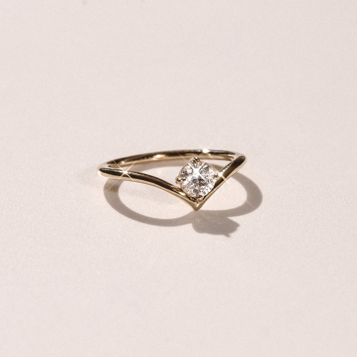 Vela 0.50ct Round Cut Lab Diamond Solitaire Engagement Ring in 18K Yellow Gold