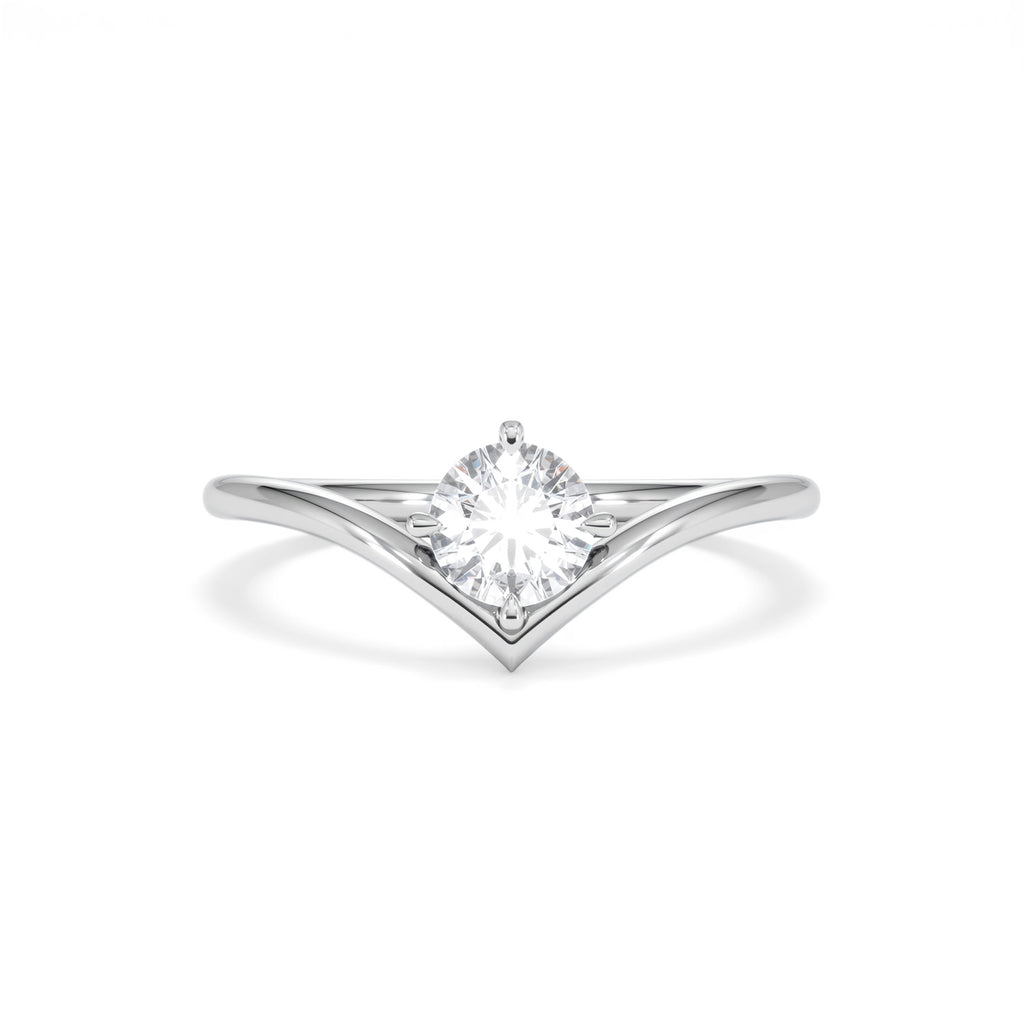 Vela 0.50ct Emerald Cut Lab Diamond Solitaire Engagement Ring in Platinum