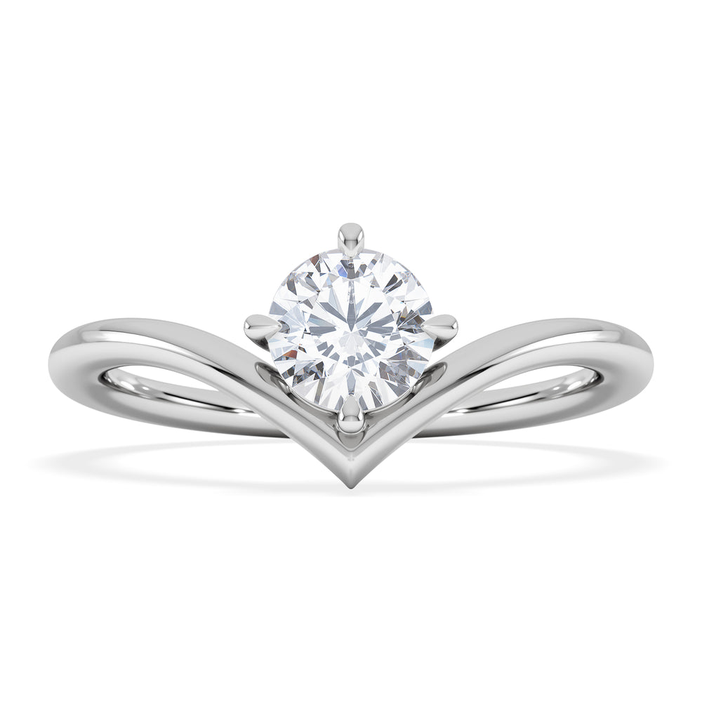 Vela 0.50ct Round Cut Lab Diamond Solitaire Engagement Ring in Platinum