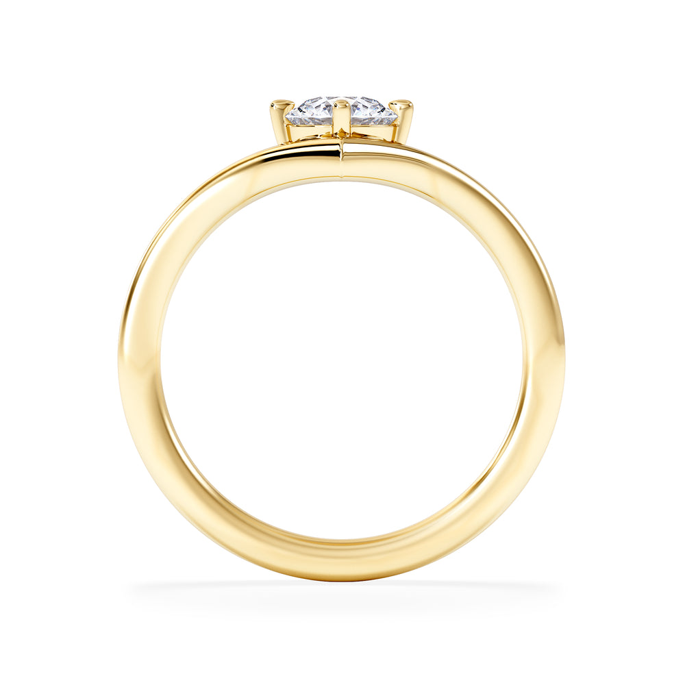 Vela 0.50ct Round Cut Lab Diamond Solitaire Engagement Ring in 18K Yellow Gold