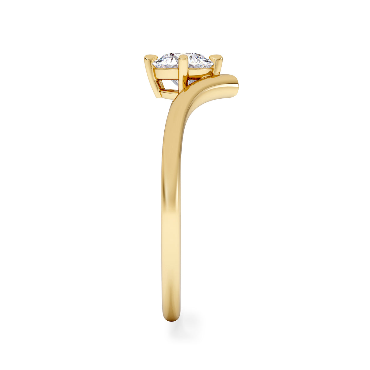Vela 0.50ct Round Cut Lab Diamond Solitaire Engagement Ring in 18K Yellow Gold