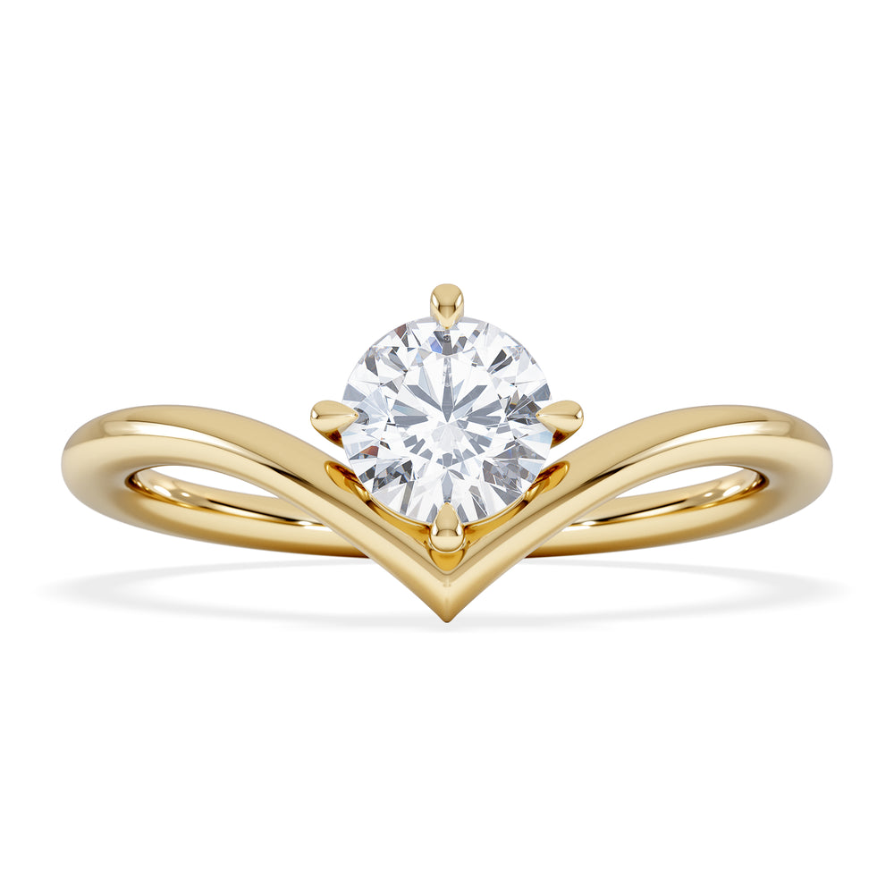 Vela 0.50ct Round Cut Lab Diamond Solitaire Engagement Ring in 18K Yellow Gold