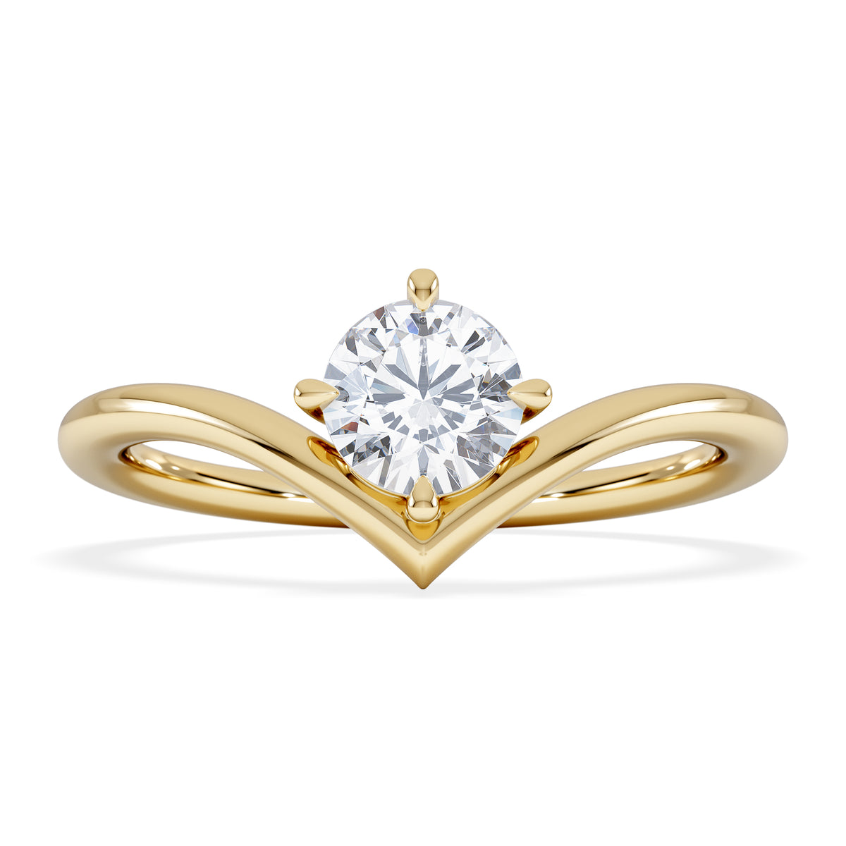 Vela 0.50ct Round Cut Lab Diamond Solitaire Engagement Ring in 18K Yellow Gold