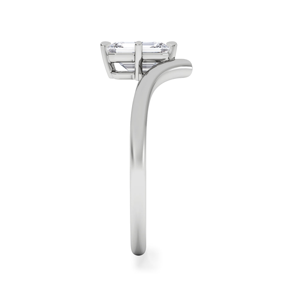Vela 1.00ct Emerald Cut Lab Diamond Solitaire Engagement Ring in Platinum