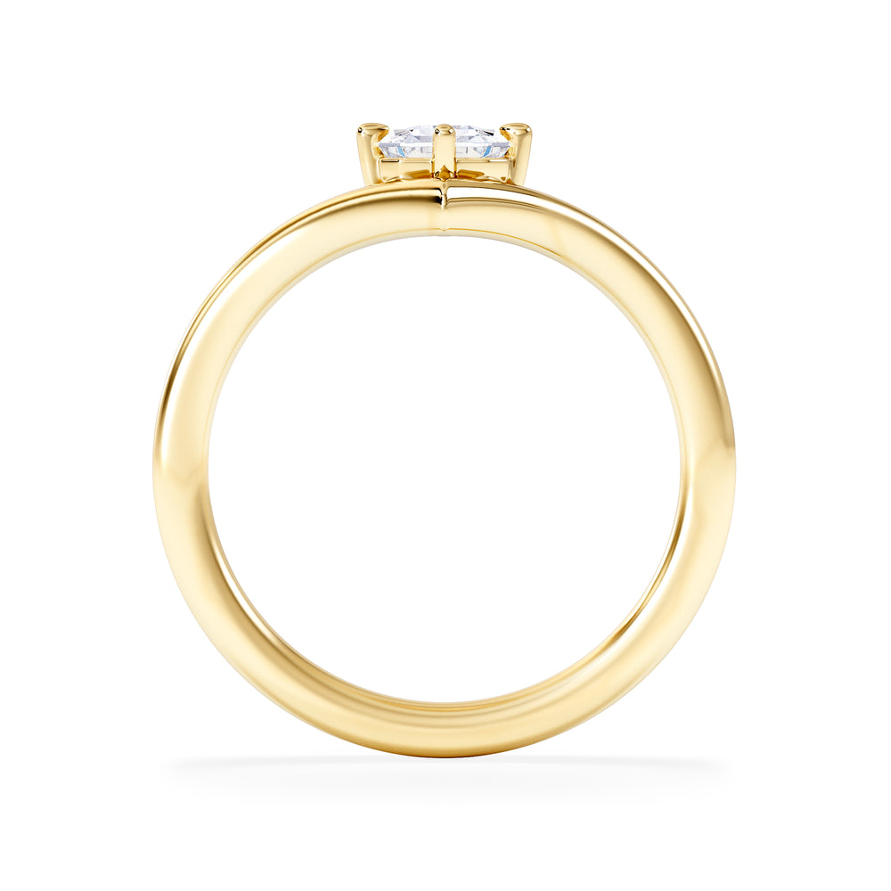 Vela 1.00ct Emerald Cut Lab Diamond Solitaire Engagement Ring in 18K Yellow Gold