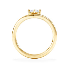 Vela 1.00ct Emerald Cut Lab Diamond Solitaire Engagement Ring in 18K Yellow Gold