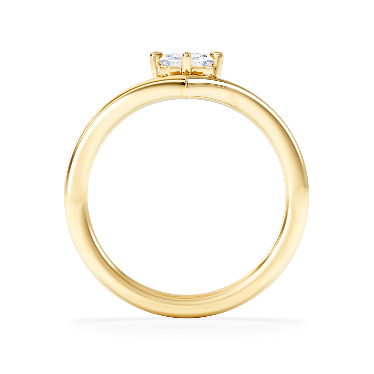 Vela 1.00ct Emerald Cut Lab Diamond Solitaire Engagement Ring in 18K Yellow Gold