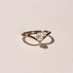 Vela 0.50ct Emerald Cut Lab Diamond Solitaire Engagement Ring in 18K Yellow Gold