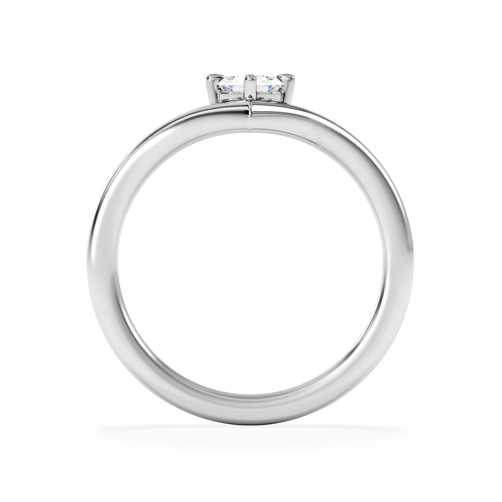 Vela 0.50ct Emerald Cut Lab Diamond Solitaire Engagement Ring in Platinum