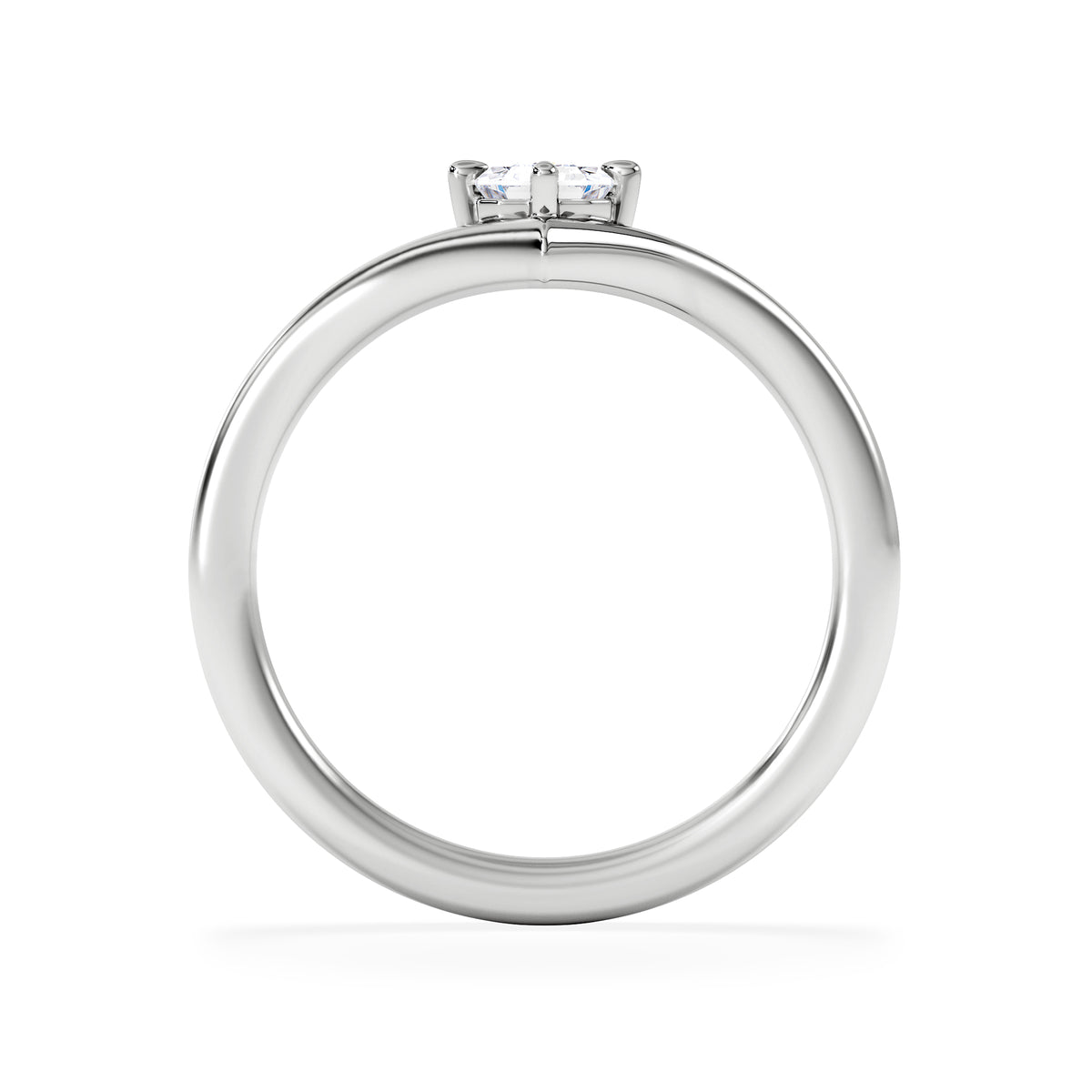 Vela 0.50ct Emerald Cut Lab Diamond Solitaire Engagement Ring in Platinum